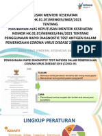 Sosialisasi Kmk 3602 Tahun 2021 Penggunaan Rapid Antigen