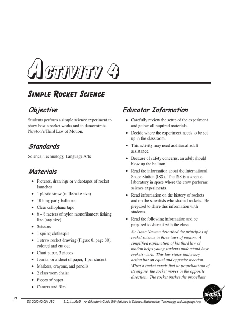 Simple Rocket Science Experiment | PDF | Rocket | Experiment