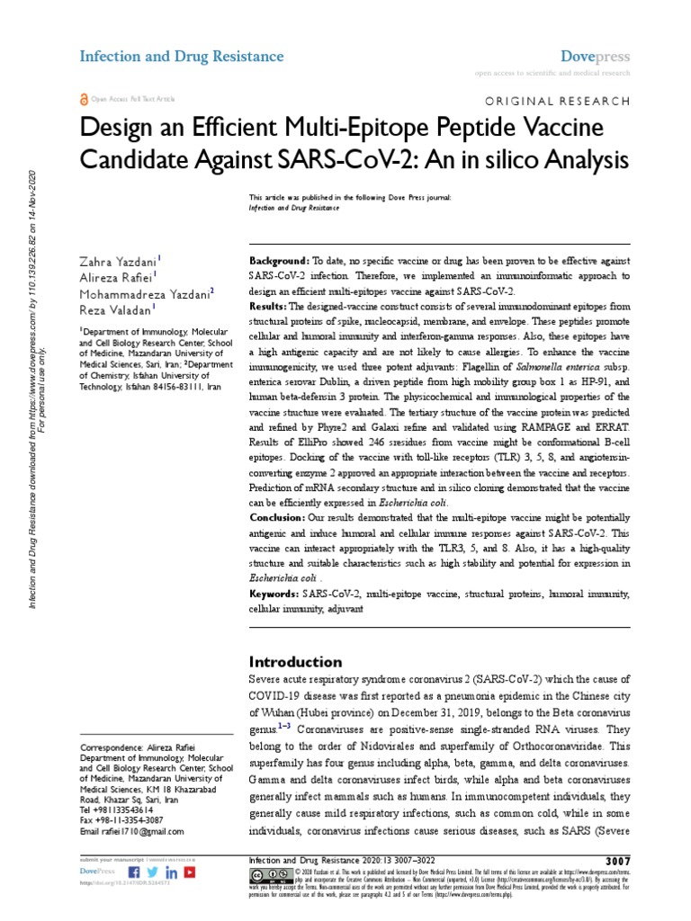 Idr 264573 Design An Efficient Multi Epitope Peptide Vaccine Candidate ...