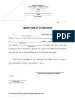 Revised certificate of commitment for school sports chaperon