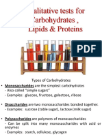 Qualitative Tests for Carbohydrates, Lipids & Proteins