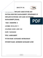 Dryland Agriculture & Natural Resource Management Program Ecology Coursework