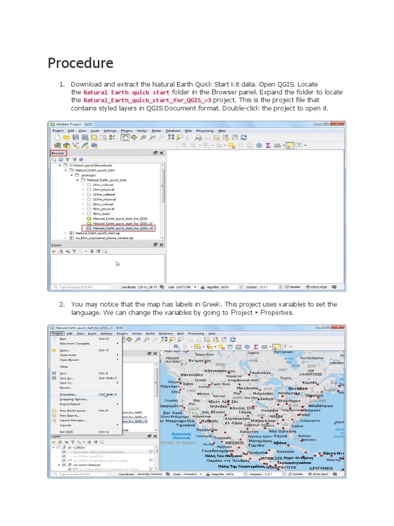 QGIS Natural Earth Quick Start Guide | PDF | Button (Computing) | Page ...