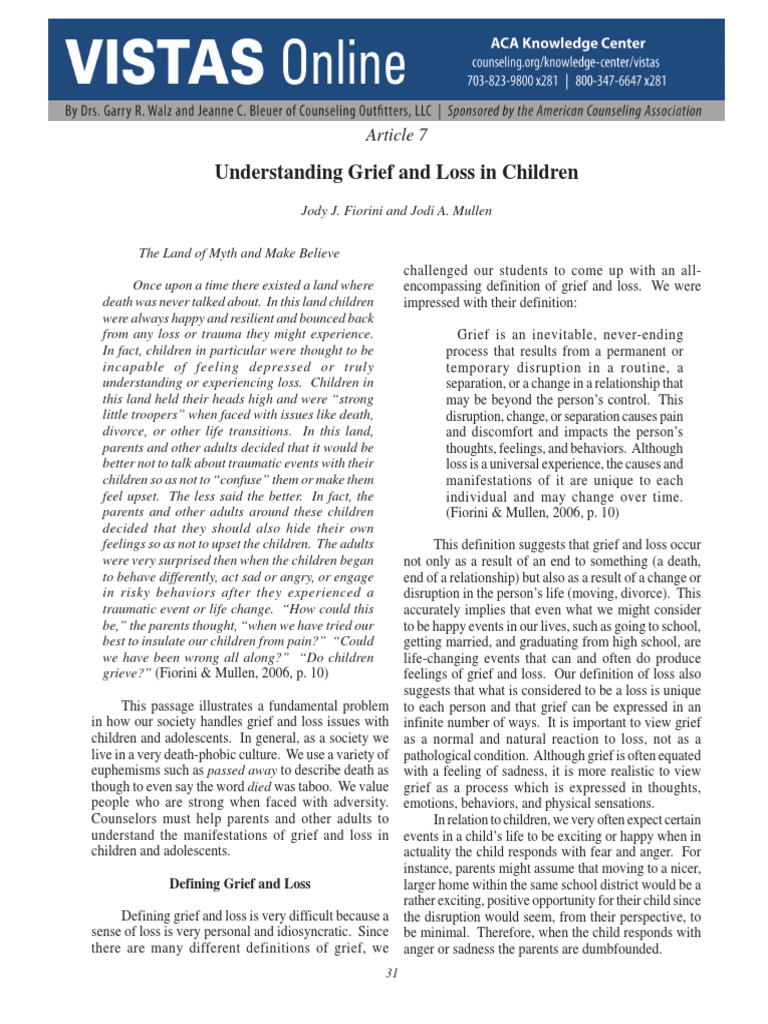 Understanding Grief in Children | PDF | Grief | Adolescence
