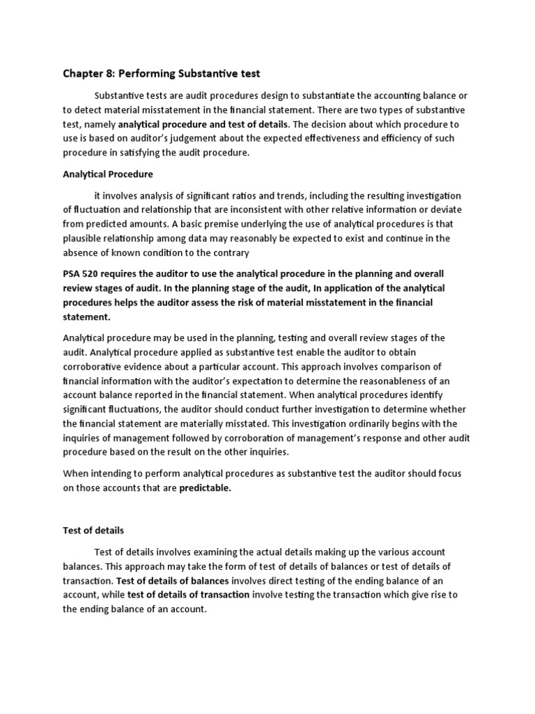Substantive Testing in Auditing | PDF | Audit | Internal Control