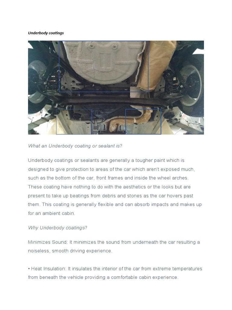 Underbody Coatings What An Underbody Coating or Sealant Is? PDF