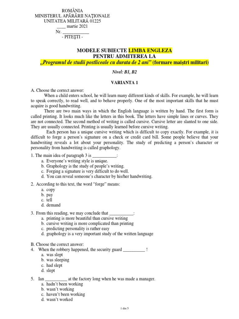 Modele subiecte engleza mm pdf graphology signature