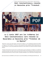 2 iunie 1997-Emil Constantinescu renunța la Basarabia si Bucovina prin _Tratatul de la Neptun” - Razboiul Informational