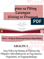 1 Ang Wika NG Sining at Disenyong Pilipino Introduksiyon Sa Pag-Unawa Pagsusuri at Pagpapahalaga