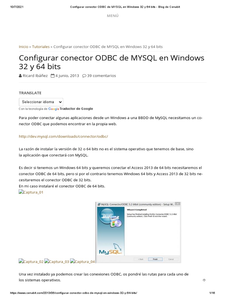 Configurar Conector ODBC de MYSQL en Windows 32 y 64 Bits | PDF | Mi ...