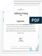 Certificate of Training Financial Modeling Valuation Top Performer