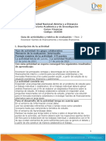 Guia de Actividades y Rúbrica de Evaluación - Unidad 1 - Paso 2 - Reconocer Fuentes de Financiamiento y Mercados Financieros