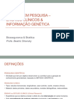 Bioética em pesquisa clínica e informação genética