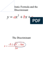 Discriminant b2 4ac
