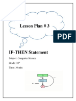 Lesson Plan # 3: Subject: Computer Science Grade: 10 Time: 30 Min