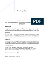 (Paper Sample Page) : Author(s) Contact Information - Arial 10, Italic