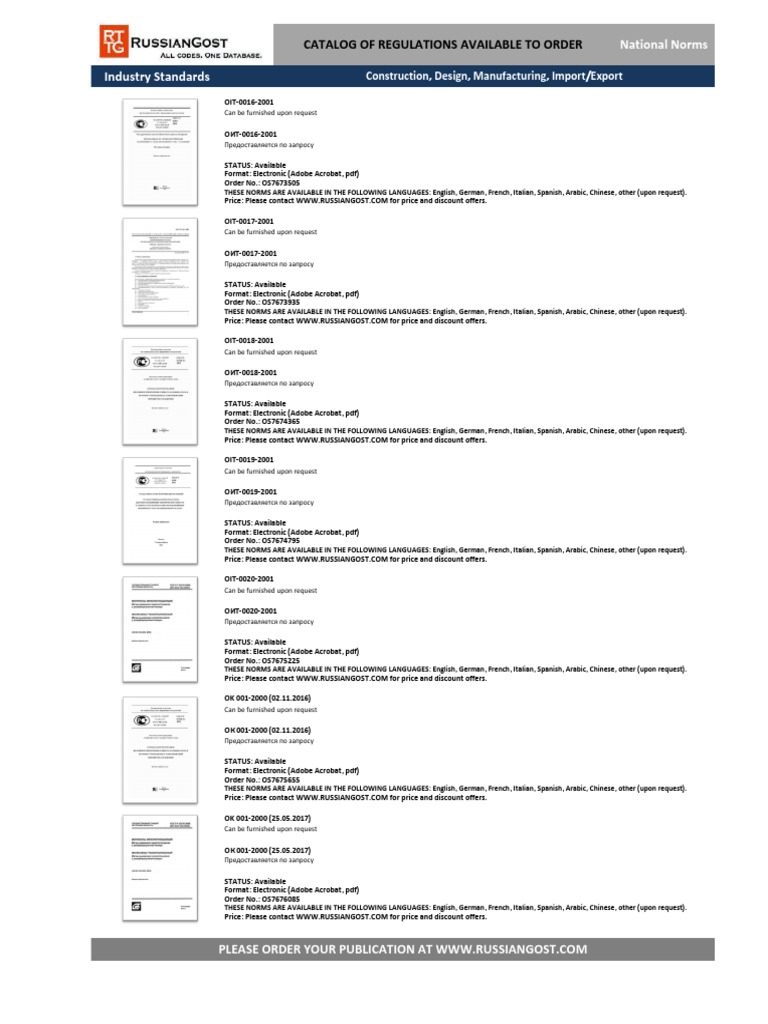 OFFICIAL CATALOG 3740 (Order Your Norms, Standards, Directives HERE) | PDF