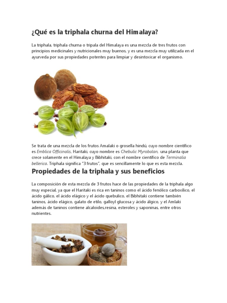 Qué Es La Triphala Churna Del Himalaya PDF Bilis Especialidades