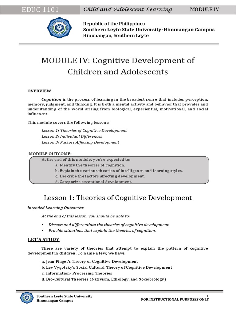 Cognitive Development in Children | PDF | Cognitive Development ...