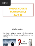 Bridge Course Mathematics 2020-21