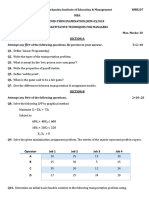 Quantitative Techniques For Managers