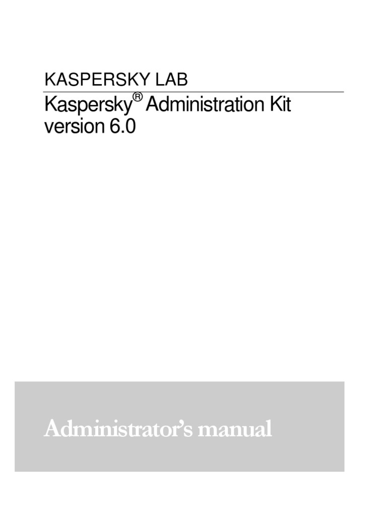 Kasp6.0 Ak Admguideen | PDF | Microsoft Windows | Antivirus Software
