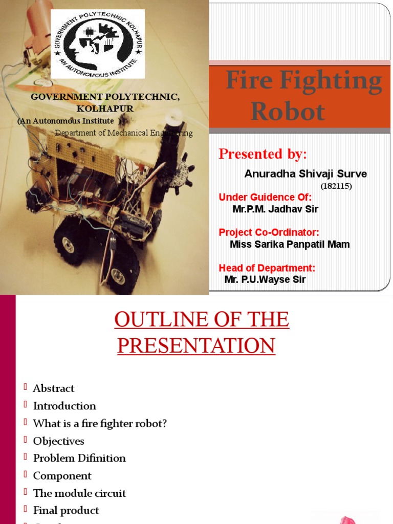 Fire Fighting Robot Project Overview | PDF | Robot | Robotics