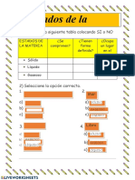 Estados de La Materia: 1) Completa La Siguiente Tabla Colocando SI o NO