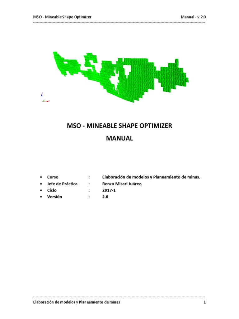 Manual MSO: Optimización de Modelos Mineros | PDF | Ingeniería de ...