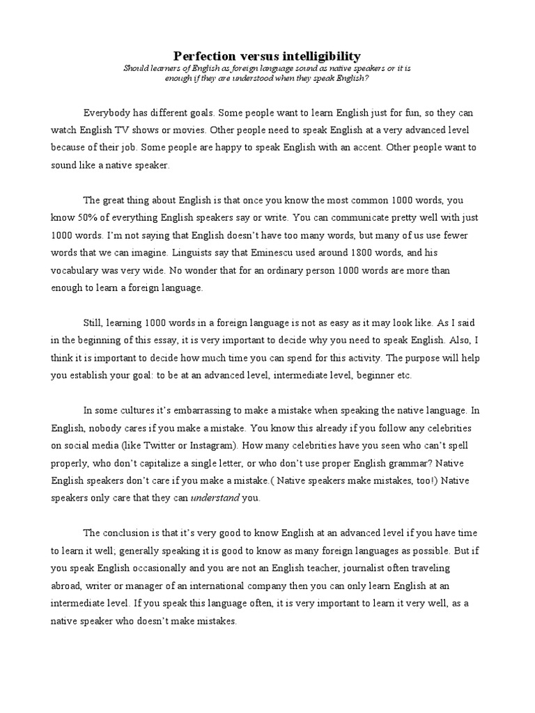 Balancing English Fluency and Intelligibility | PDF | English Language ...