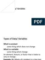 Basic Statistics (Type of Variables)