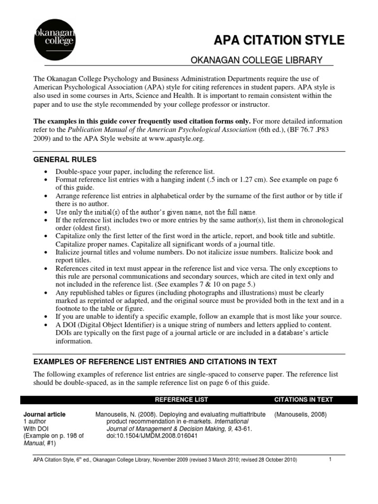 APA Style Guide | PDF