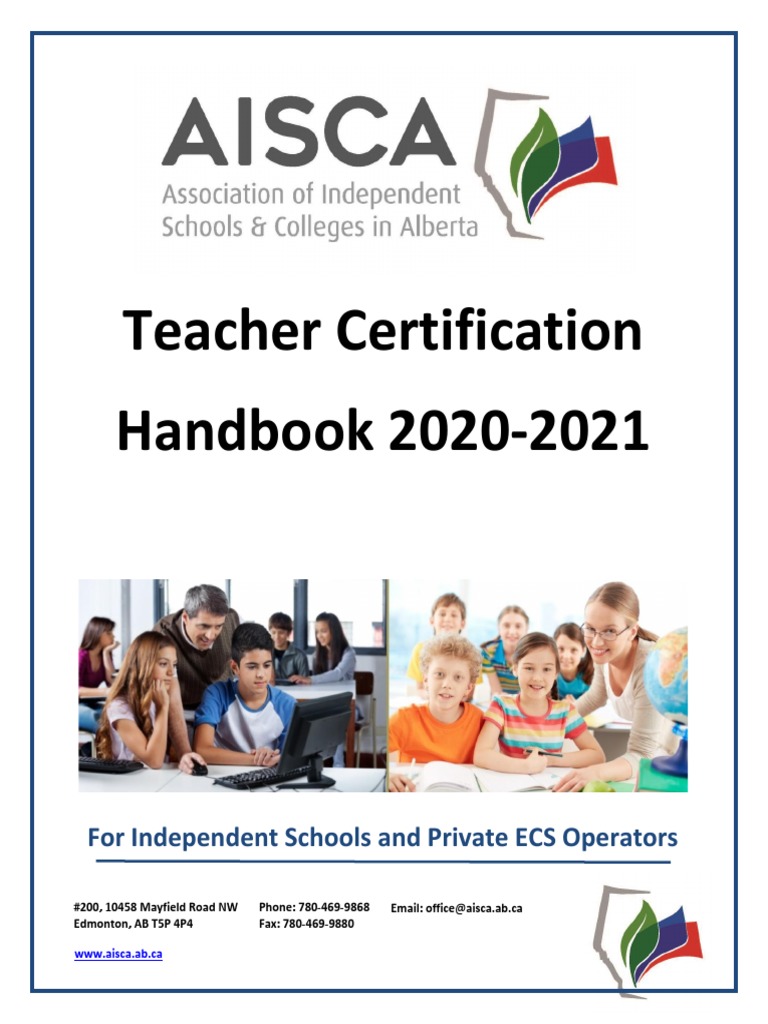 Teacher Certification Handbook 2020-2021 | PDF | Criminal Record | Teachers