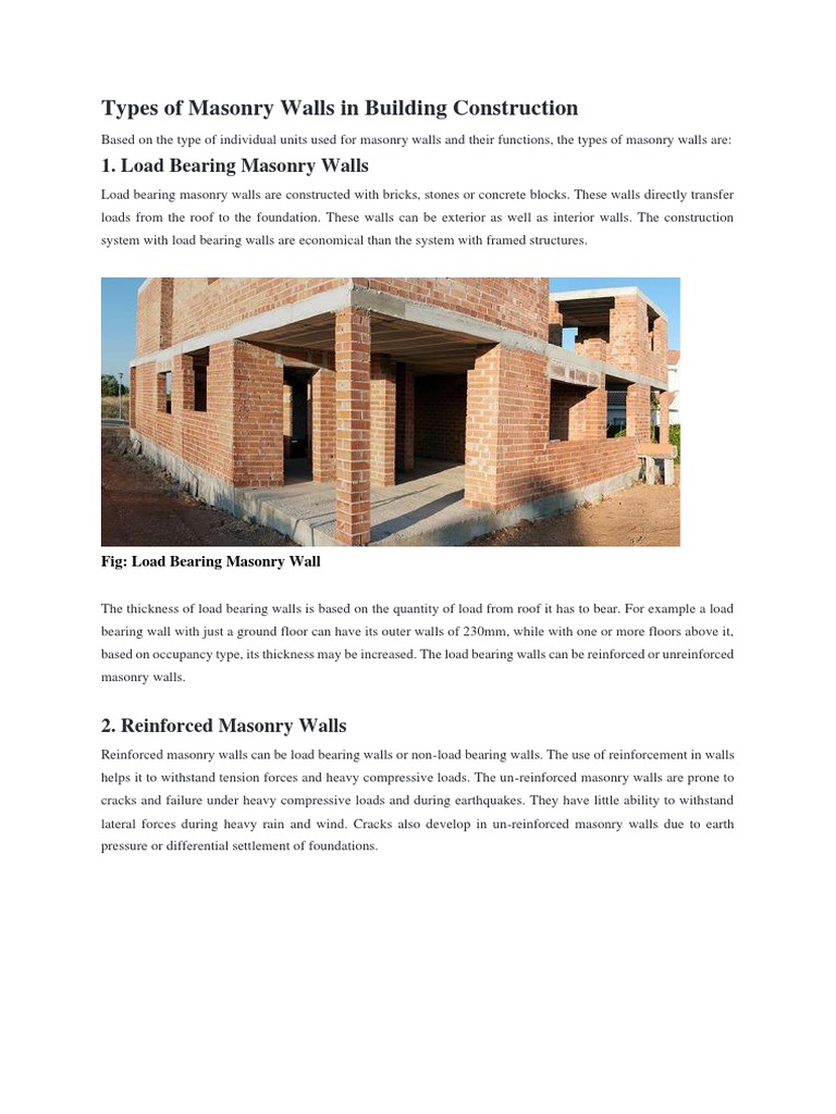 Masonry Walls for Builders | PDF | Masonry | Wall