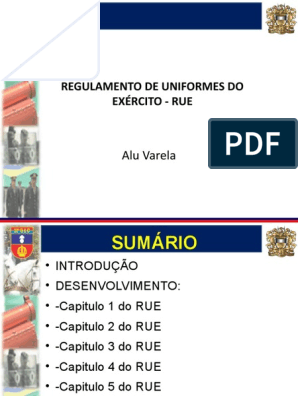 RUE - Capítulo IX - Da Apresentação Pessoal