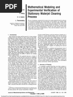 Mathematical Modeling and Experimental Verification of Stationary Waterjet Cleaning Process