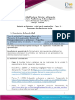 Guía de Actividades y Rúbrica de Evaluación - Unidad 3 - Fase 3 - Propuesta de Diseño Curricular