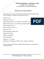 Tecido de Aramida TA1 6 Certificado de Conformidade