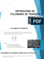 Definiciones y usos de volúmenes de tránsito