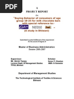 Download Consumer Behaviour towards Chocolate by Sunit Garg SN51635285 doc pdf