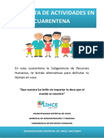 Plan de Entretenimiento y Bienestar en Tiempos de Cuarentena