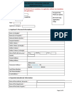 Prime Minister Fellowship 2019-20 Application Form