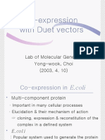Co-Expression With Duet Vectors: Lab of Molecular Genetics Yong-Wook, Choi (2003. 4. 10)