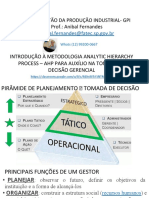 Introdução À Metodologia Analytic Hierarchy Pprocess - AHP