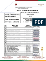 Registro de asistencia enfermería semana 5