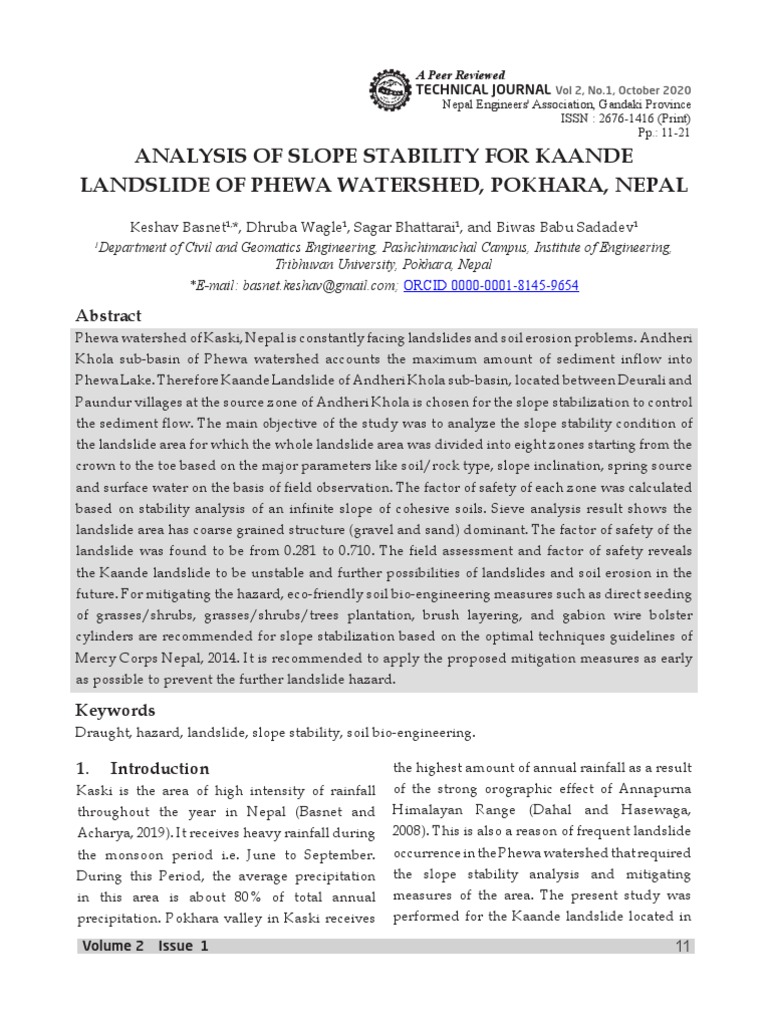 Kaande Landslide Stability Analysis | PDF | Landslide | Soil Mechanics