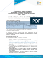 Guía de Actividades y Rúbrica de Evaluación-Unidad 2 - Tarea 3-Formulación de Indicadores en Salud Frente A La Situación Actual