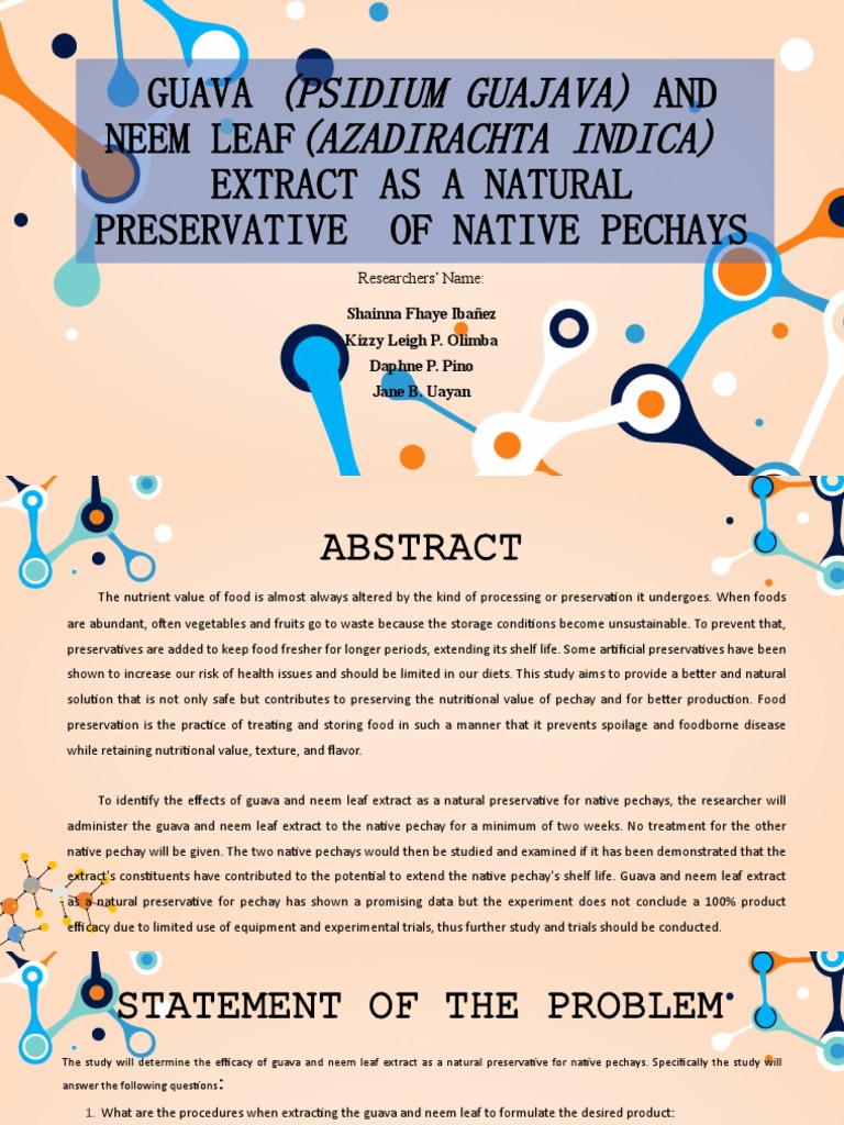 Guava AND Neem Leaf Extract As A Natural Preservative of Native Pechays ...