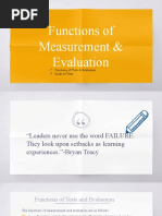 Functions of Measurement & Evaluation