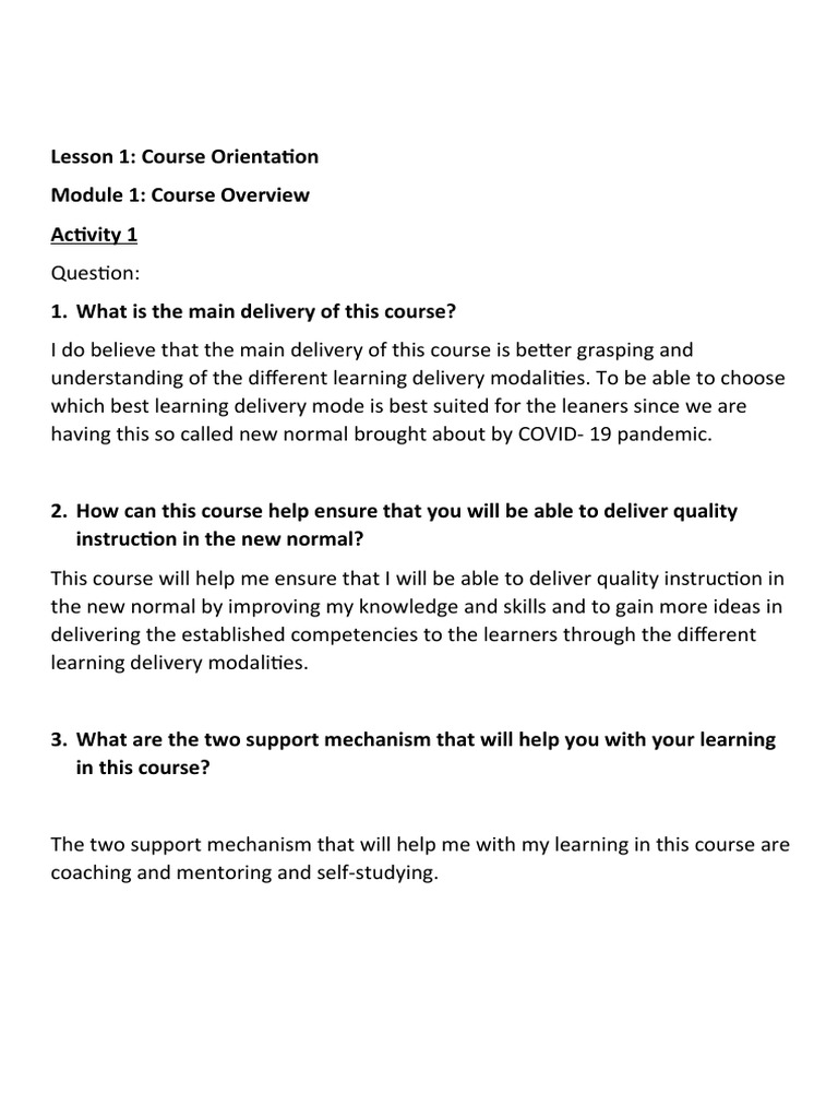 Module 1 Lesson 1 & 2 | PDF | Pedagogy | Learning